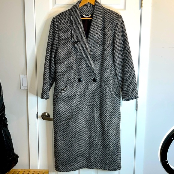 Xception Vintage Canadian made oversized L XL wool blend coat tweed - Picture 2 of 16